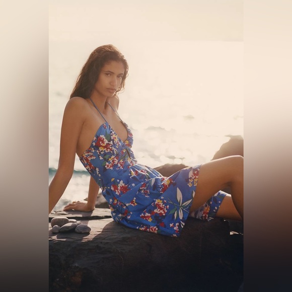 Anthropologie Emily Floral Halter Mini Dress - Picture 11 of 17